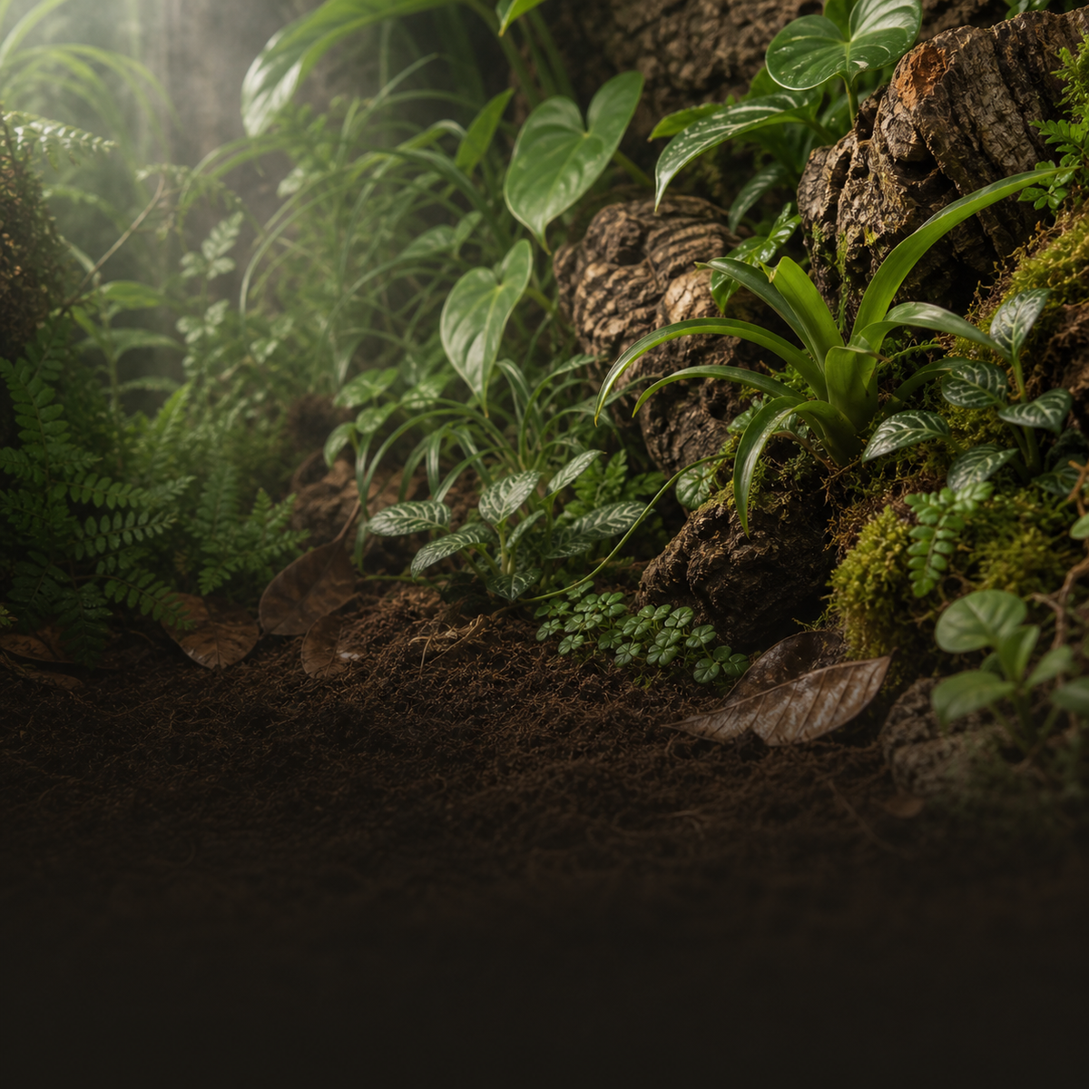 Lush bioactive planted vivarium